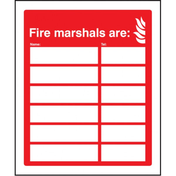 Fire marshals are (6 names and numbers) (1064)