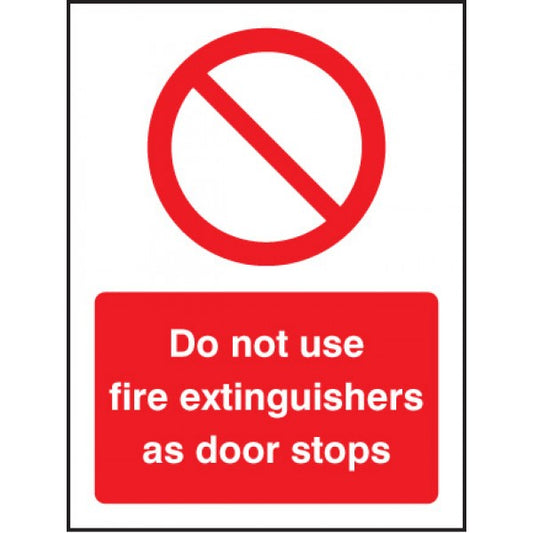 Do not use fire extinguishers as door stops (1222)
