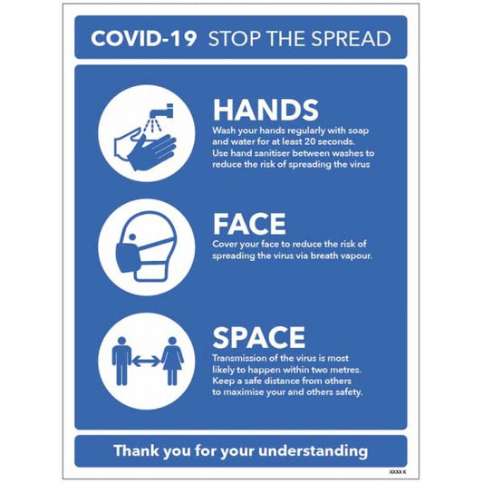 COVID-19 Stop the spread - Hands Face Space Guidance (1263)
