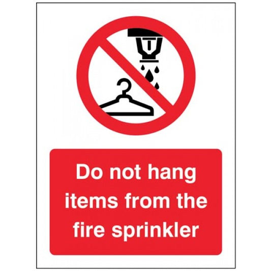 Do not hang items from fire sprinkler (1451)