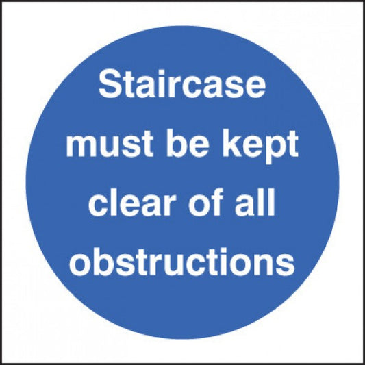 Staircase must be kept clear of all obstructions (1607)