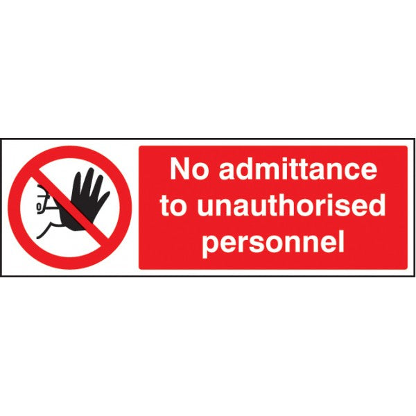 No admittance to unauthorised personnel (3201)