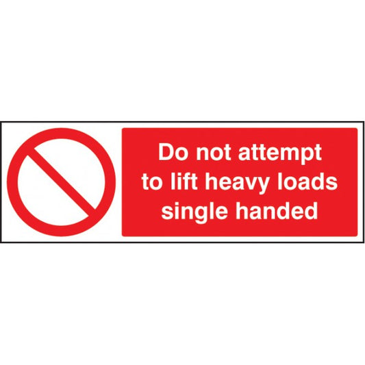 Do not attempt to lift heavy loads single handed (3635)