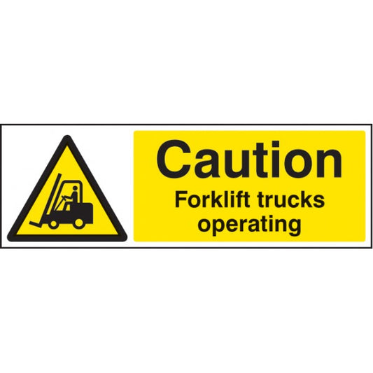 Caution forklift trucks operating (4215)