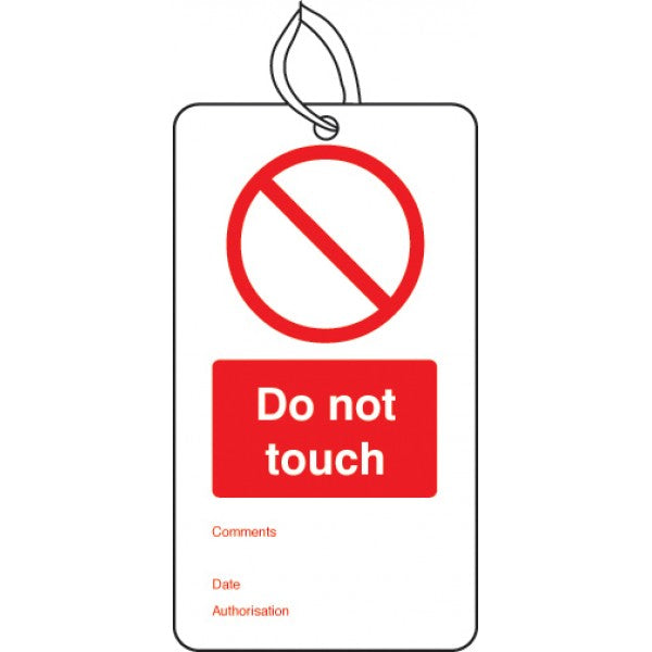 Do not touch double sided safety tags (pack of 10) (3424)