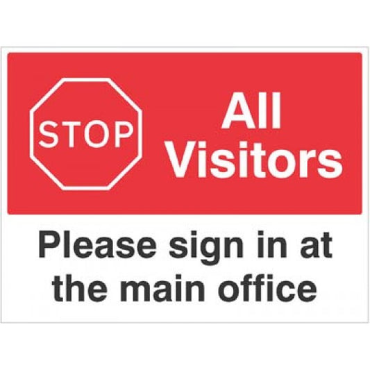 Stop All visitors Please sign in at the main office (5482)