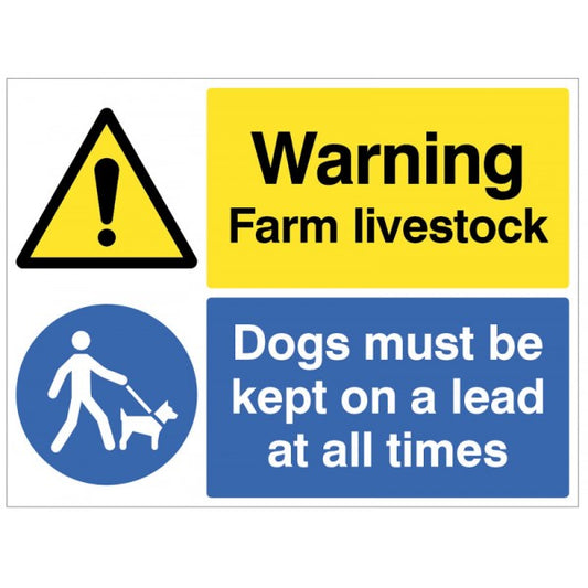 Warning Farm livestock Dogs must be kept on a lead (5527)