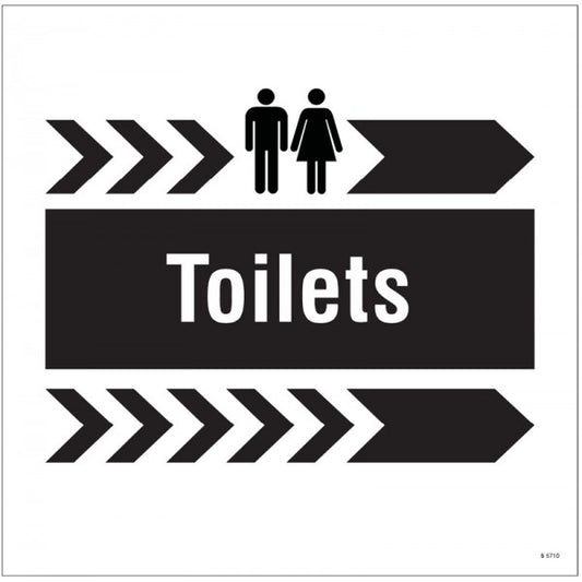 Toilets, arrow right site saver sign 400x400mm (5710)