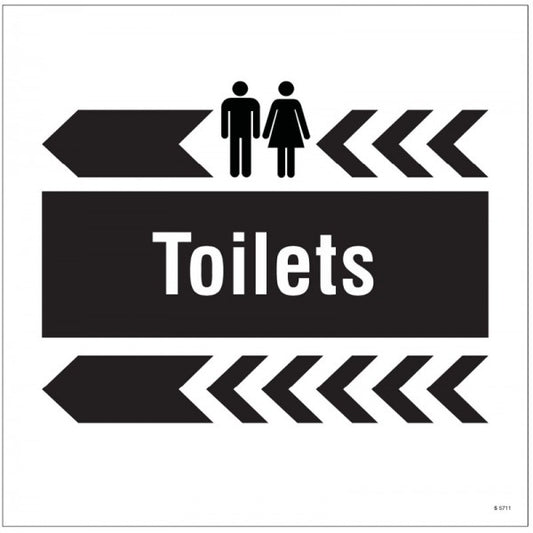 Toilets, arrow left site saver sign 400x400mm (5711)
