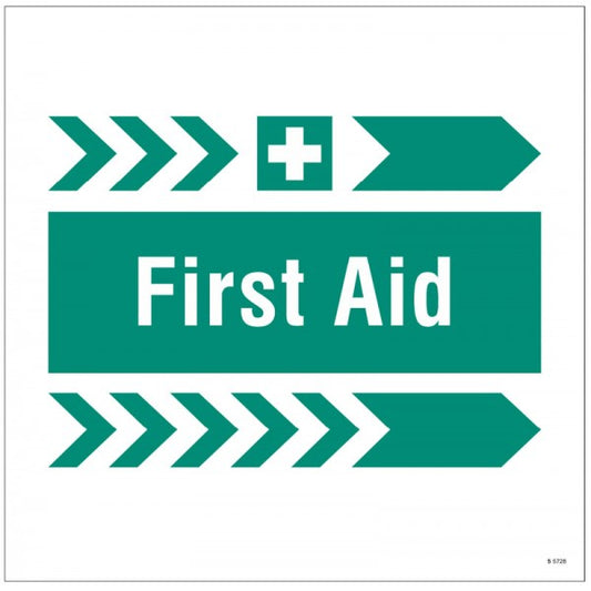 First aid, arrow right site saver sign 400x400mm (5728)