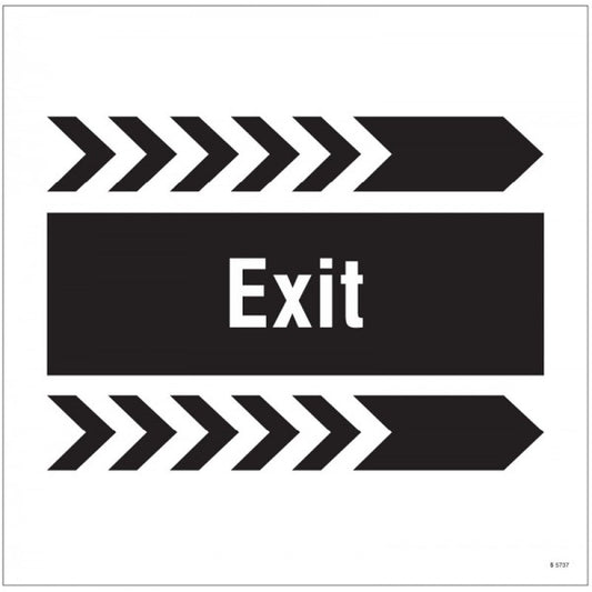 Exit, arrow right site saver sign 400x400mm (5737)