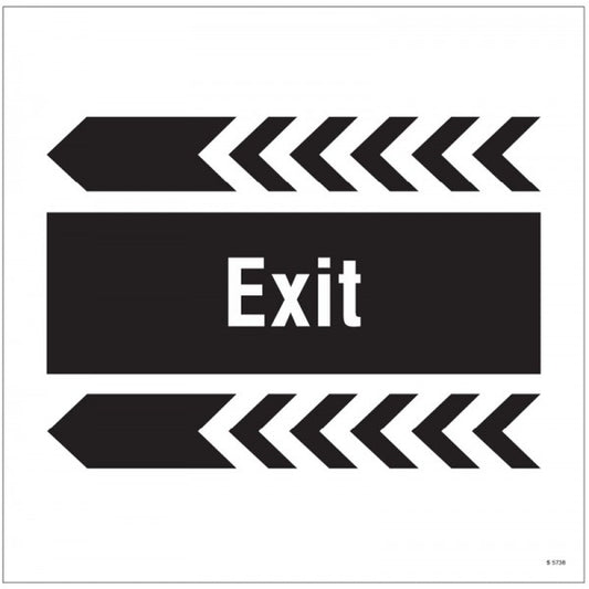 Exit, arrow left site saver sign 400x400mm (5738)