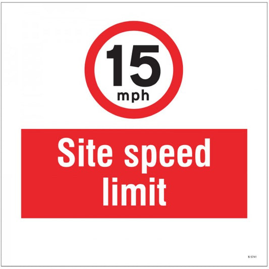 15mph Site speed limit, site saver sign 400x400mm (5744)