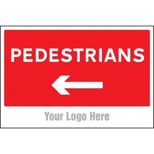 Pedestrians, arrow left, site saver sign 600x400mm (5758)