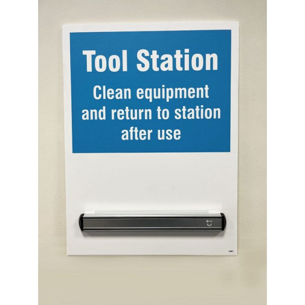 Tool Station Shadow Board with 360mm magnetic aluminium rail, 440x600mm 10mm foam pvc (5970)