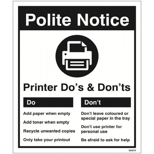 Printer - Do's & Don'ts (5630)
