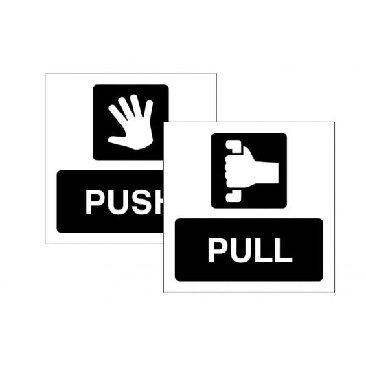 Push / Pull Double sided self adhesive window sticker 150x150mm (8252)