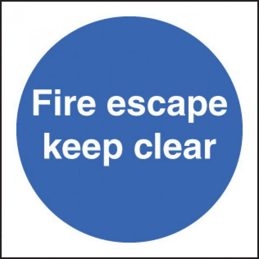 Fire escape keep clear double sided self adhesive 100x100mm (9248)