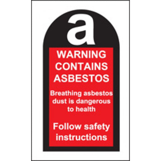 100 S/A labels 27x50mm contains asbestos (9765)