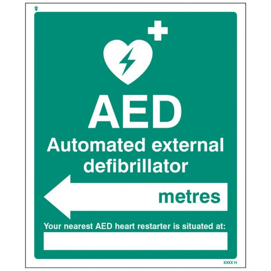 AED located in XXX metres - arrow left (5995)