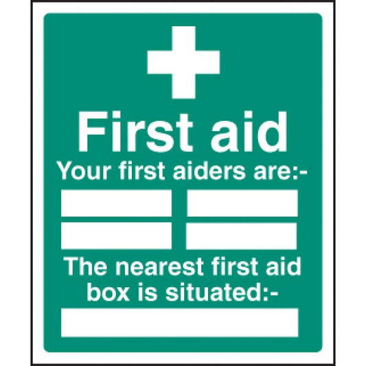 First aiders the nearest first aid box is situated (6027)