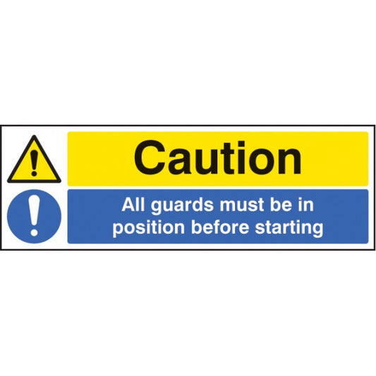 Caution all guards must be in position before starting (6221)