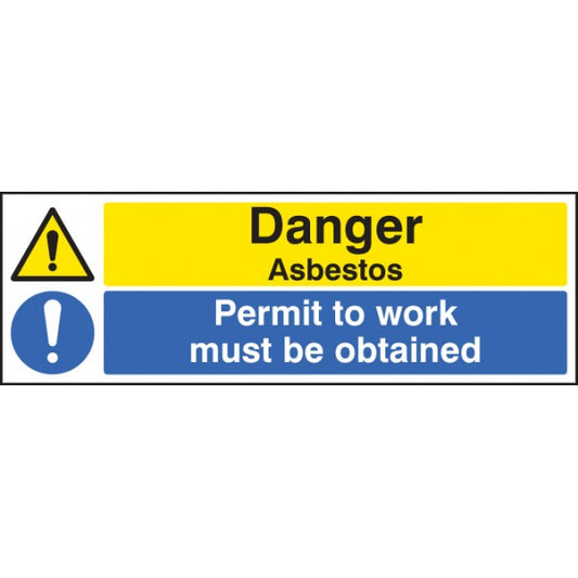 Danger asbestos permit to work must be obtained (6272)