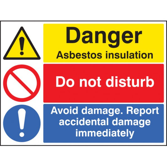 Asbestos insulation, do not disturb, report damage (6273)