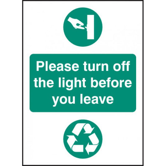 Please turn off light before you leave (6620)