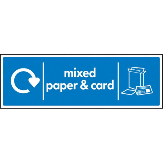 WRAP Recycling Sign - Mixed Paper & Card (6636)