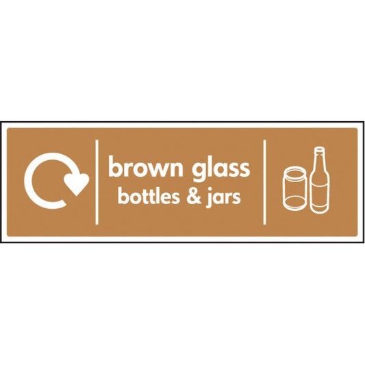 WRAP Recycling Sign - Brown glass bottles & jars (6640)