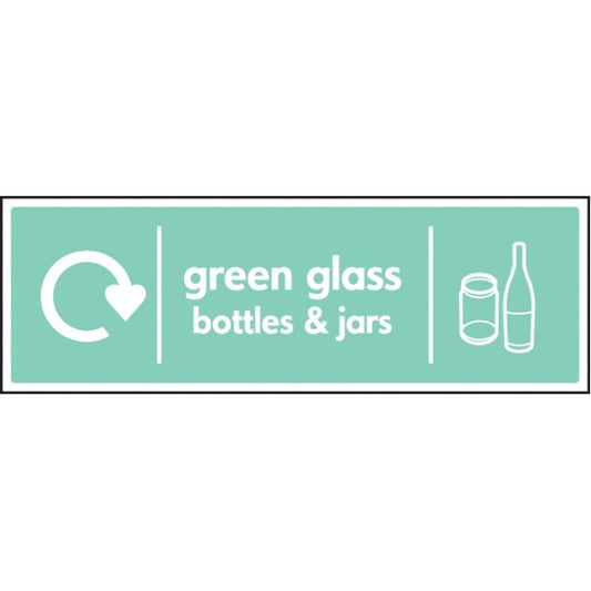 WRAP Recycling Sign - Green glass bottles & jars (6641)