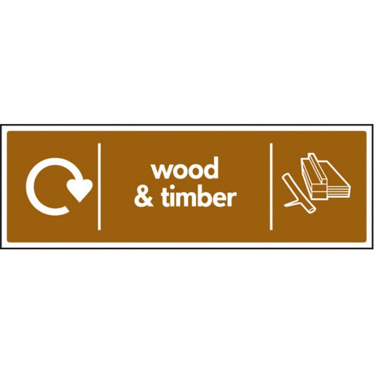 WRAP Recycling Sign - Wood & timber (6658)