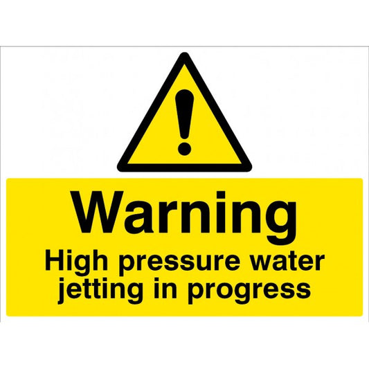 Warning High pressure water jetting in progress (6681)