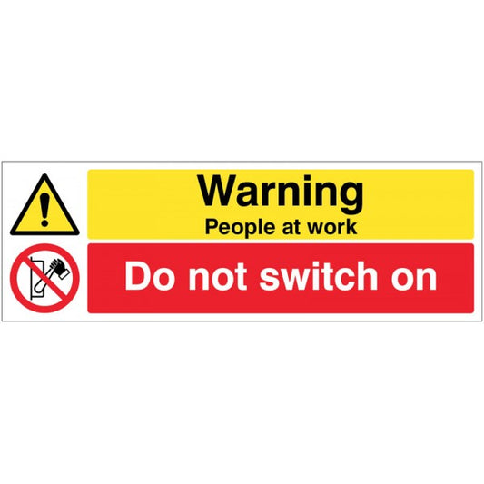 Warning People at work do not switch on (6690)