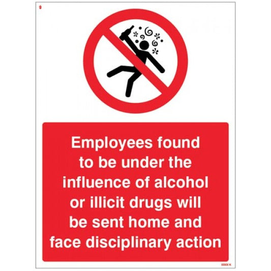 Employees found to be under the influence of alcohol or drugs will be sent home (7121)
