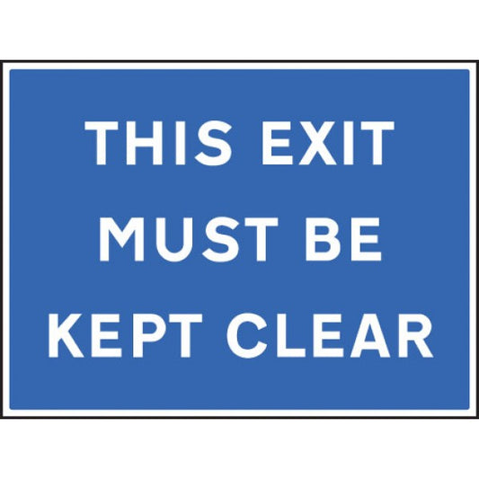 This exit must be kept clear (7523)