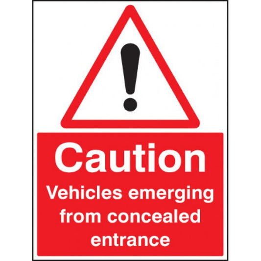 Caution vehicles emerging from concealed entrance (7584)