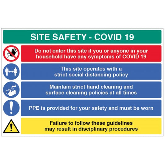 Site Safety COVID19 - This site operates a strict social distancing policy, hand cleaning policy, wear PPE (8273)