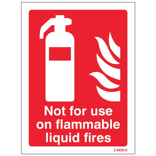 Not for use on flammable liquid fires (1006)