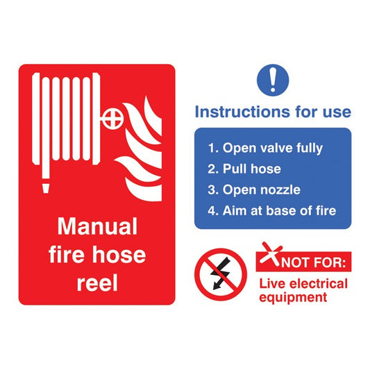 Manual fire hose reel with instructions for use (1072)