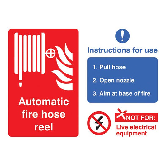 Automatic fire hose reel with instructions for use (1073)