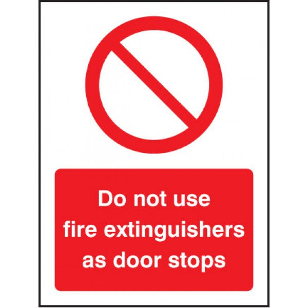 Do not use fire extinguishers as door stops (1222)