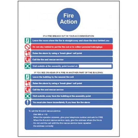 Action notice for housing with communal fire alarm and simultaneous evacuation strategy (1414)