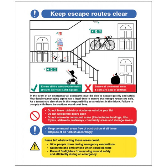 Keep escape routes clear - multiple occupancy (1415)
