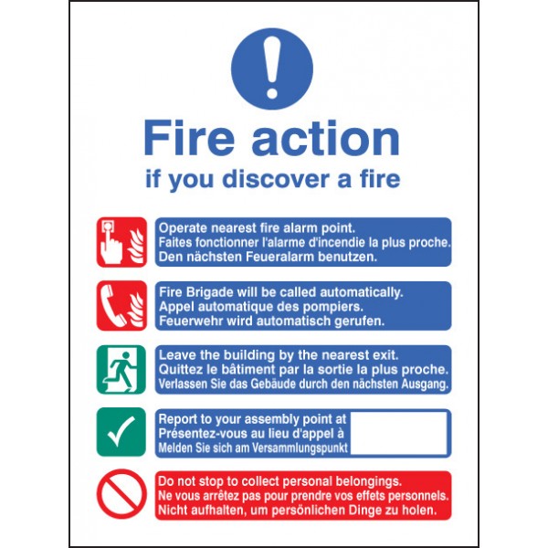 Multi-lingual fire action manual no lift (1437)