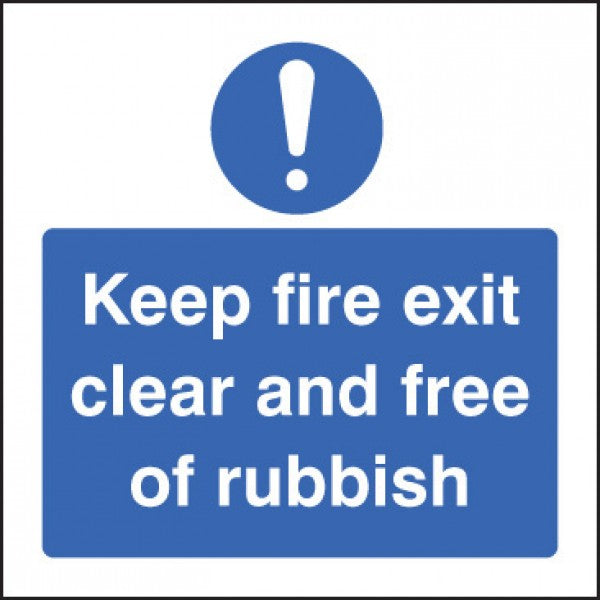 Keep fire exit clear and free of rubbish (1634)