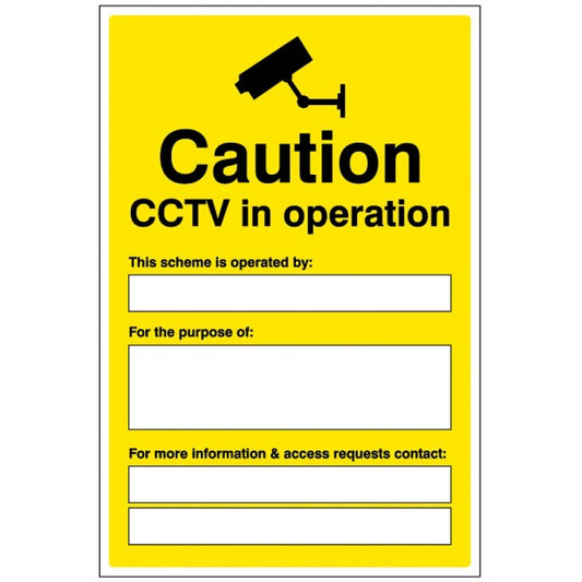 Caution CCTV in operation - with space for including scheme details (1747)