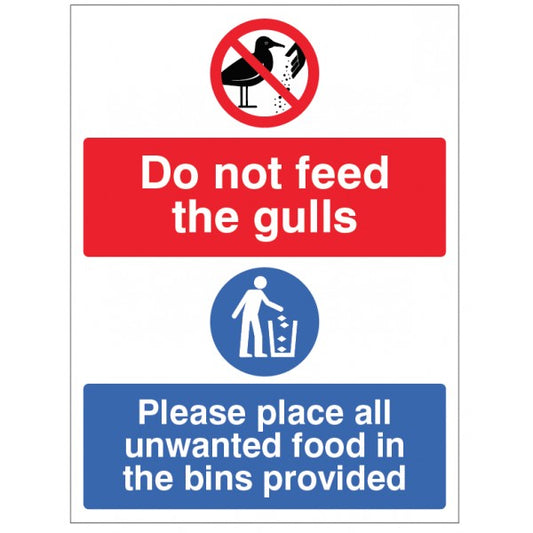Do not feed the gulls Place all unwanted food in the bins provided (1772)