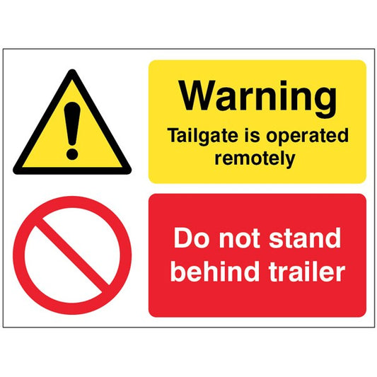 Warning Tailgate is operated remotely Do not stand behind trailer (1813)